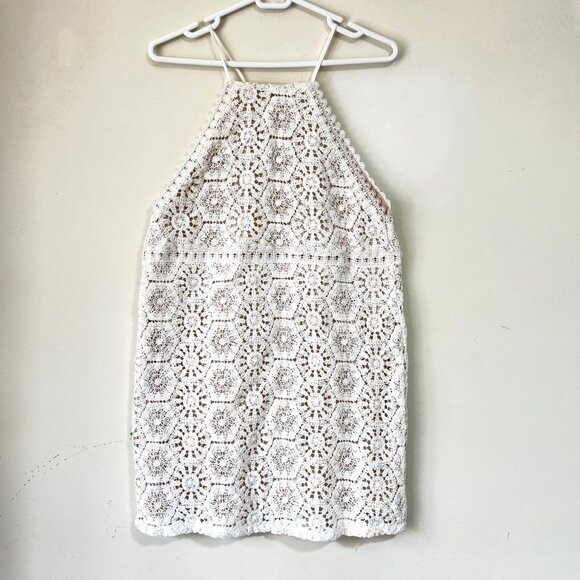 NEW Zara Cotton Crochet Lace Mini dress, Oyster Colour, Size M - Picture 13 of 16